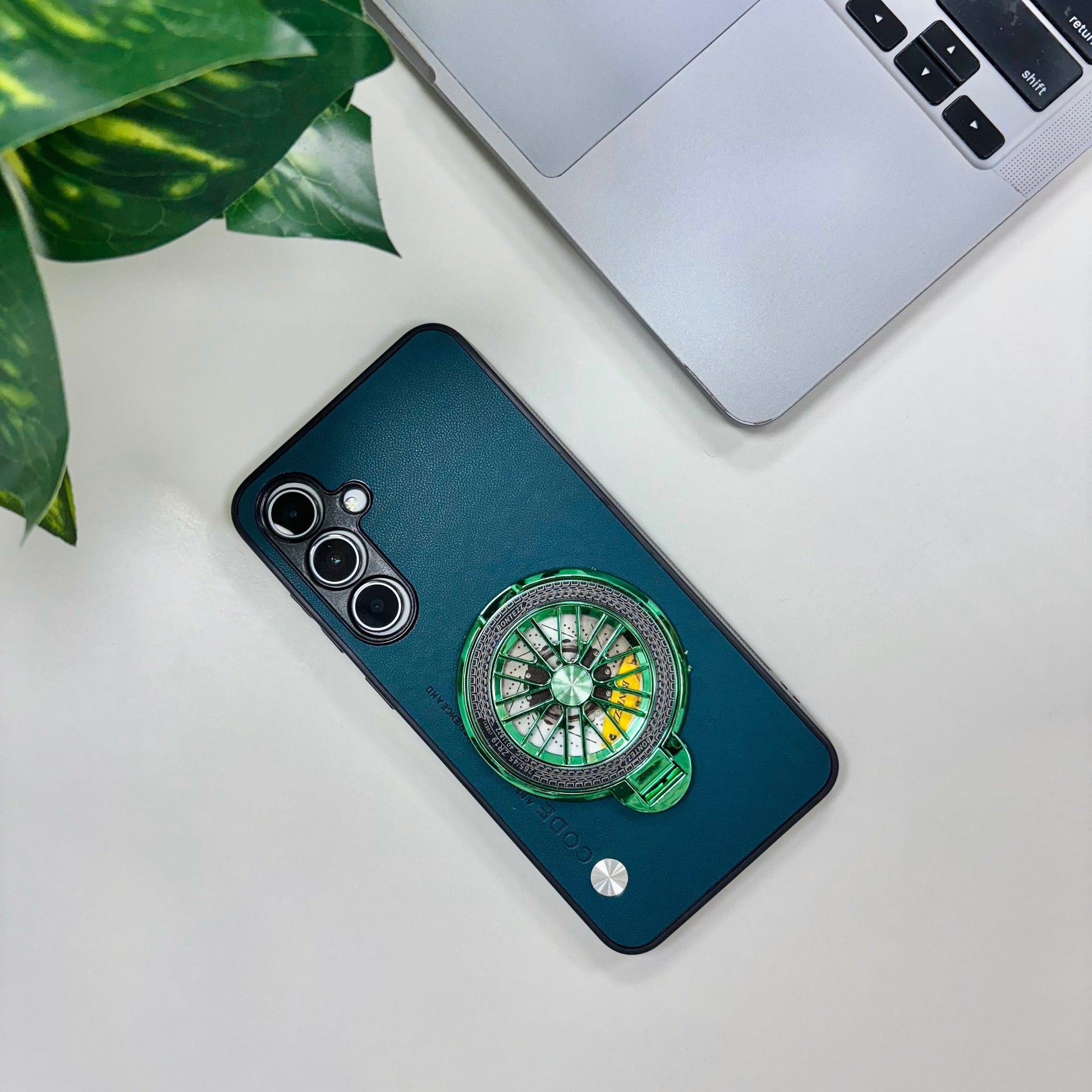 Samsung Galaxy A35 5G Stress Buster Wheel Soft Vegan Scratch Resistant Back Case blue