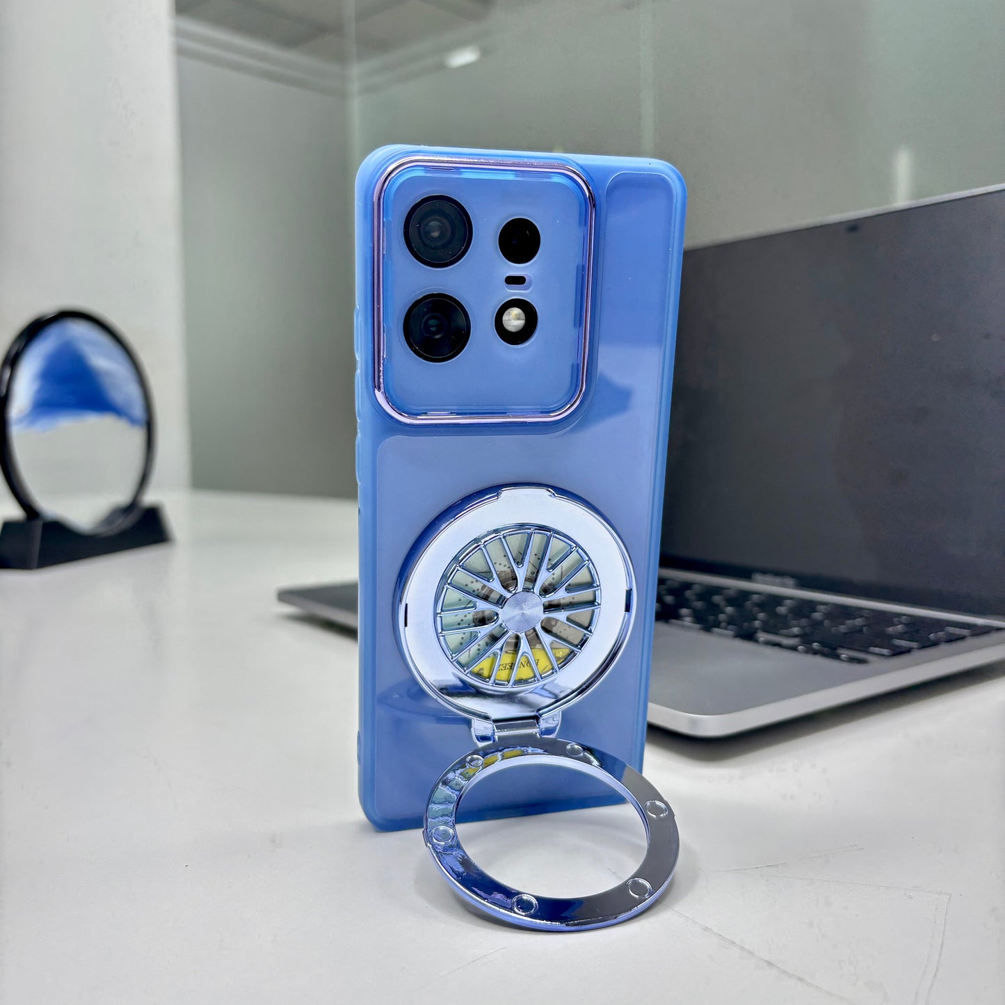 Motorola Edge 50 Pro 5G Luxury Metal Camera Ring Protective Stress Buster Wheel 2.0 Back Cover