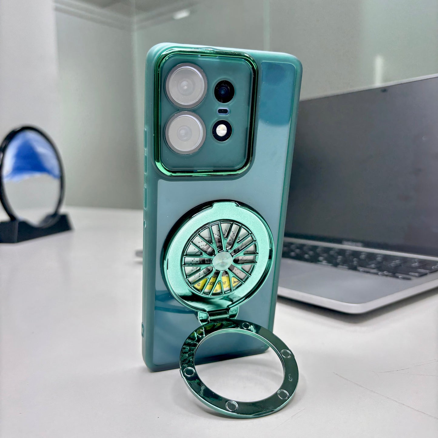 Motorola Edge 50 Pro 5G Luxury Metal Camera Ring Protective Stress Buster Wheel 2.0 Back Cover