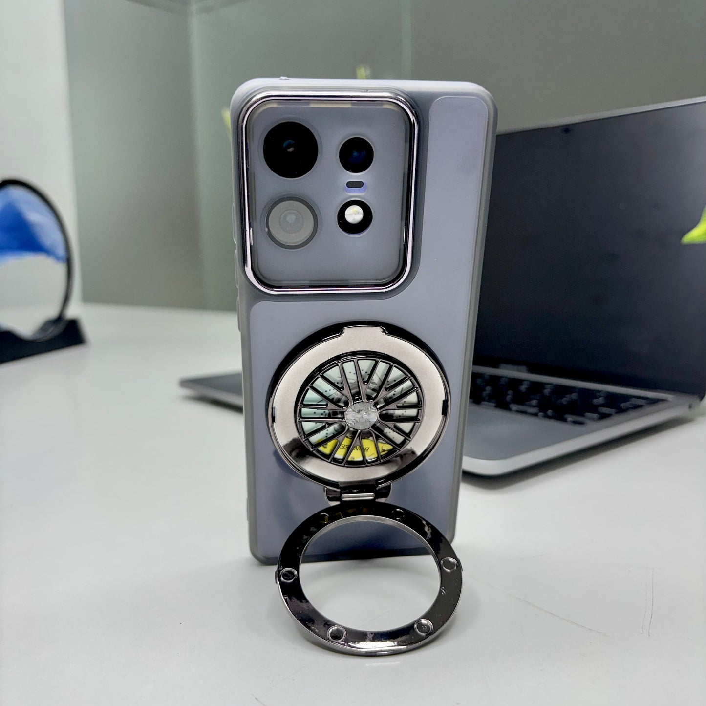 Motorola Edge 50 Pro 5G Luxury Metal Camera Ring Protective Stress Buster Wheel 2.0 Back Cover