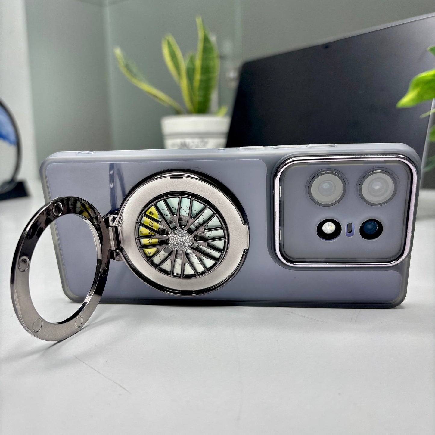 Motorola Edge 50 Pro 5G Luxury Metal Camera Ring Protective Stress Buster Wheel 2.0 Back Cover