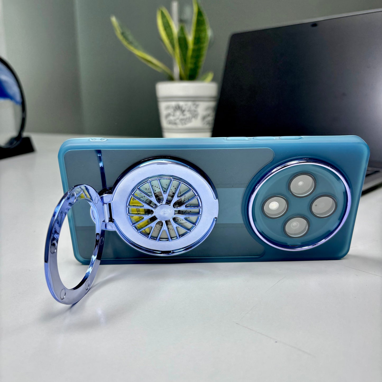 Oppo F27 Pro+ 5G Luxury Metal Camera Ring Protective Stress Buster Wheel 2.0 Back Cover