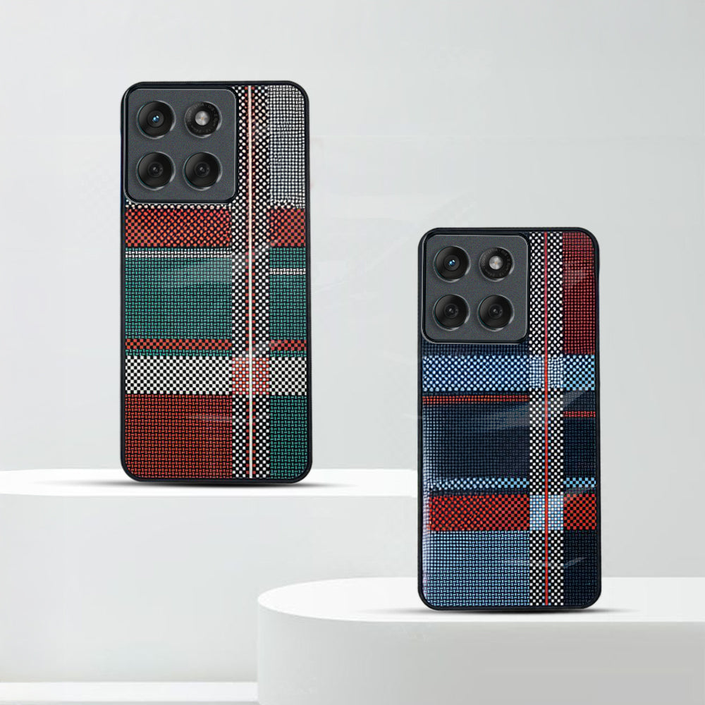 Motorola Edge 60 Fusion 5G Luxury Grid Pattern Glass Back Shockproof Case