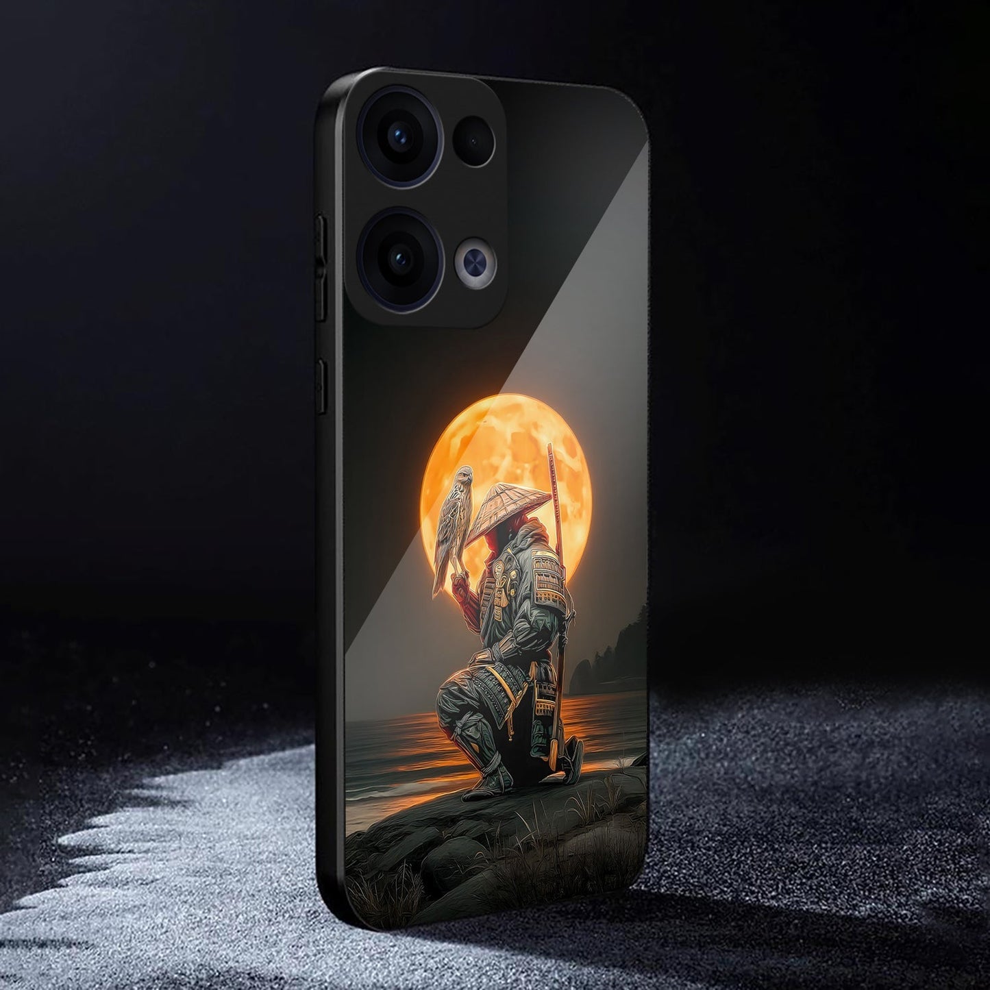 Oppo Reno 13 5G Premium Acrylic Shockproof Glass Back Case (Moon Ronin)