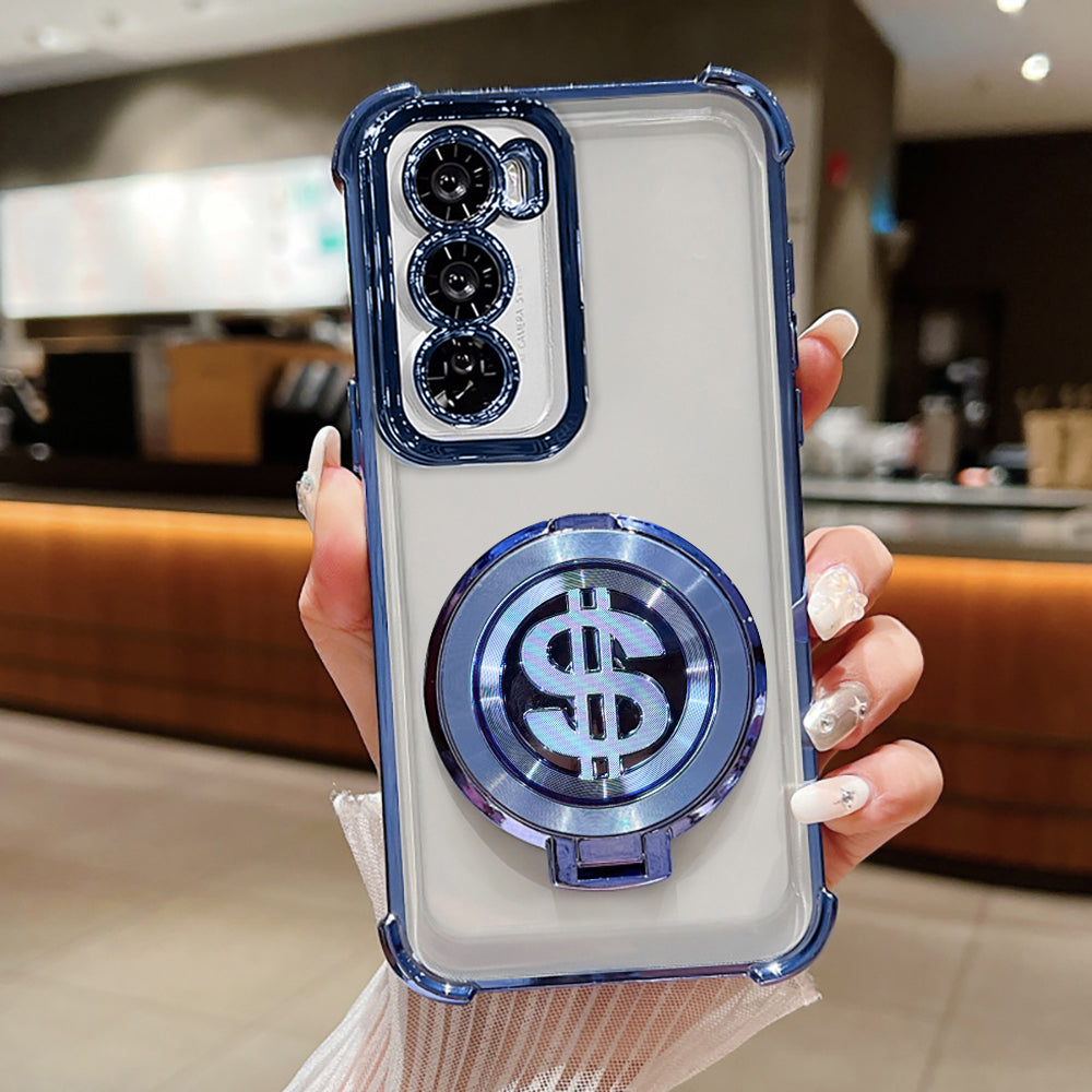 Oppo Reno12 5G Four Corner Airbags 100% Original Astro Money Magnet Rotating Dollar Case