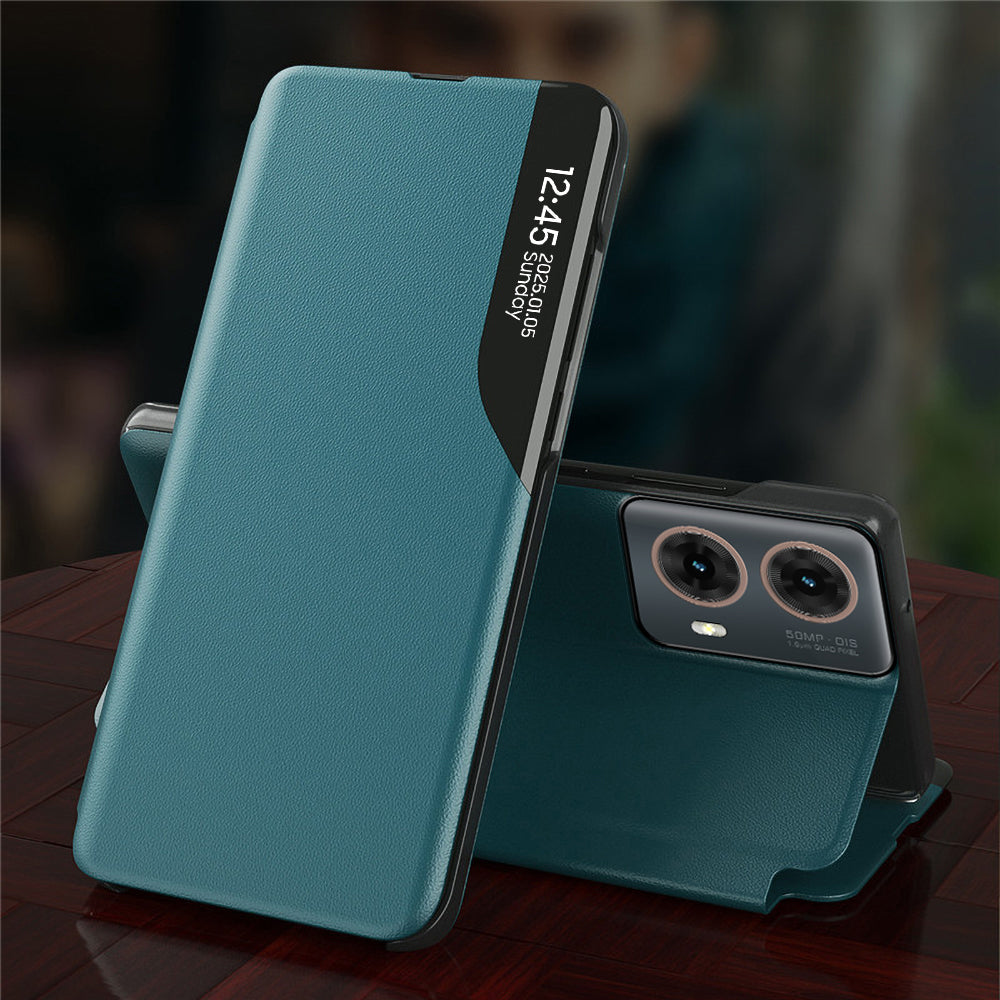 Motorola Moto G85 5G Luxury Half Window Leather Flip Case