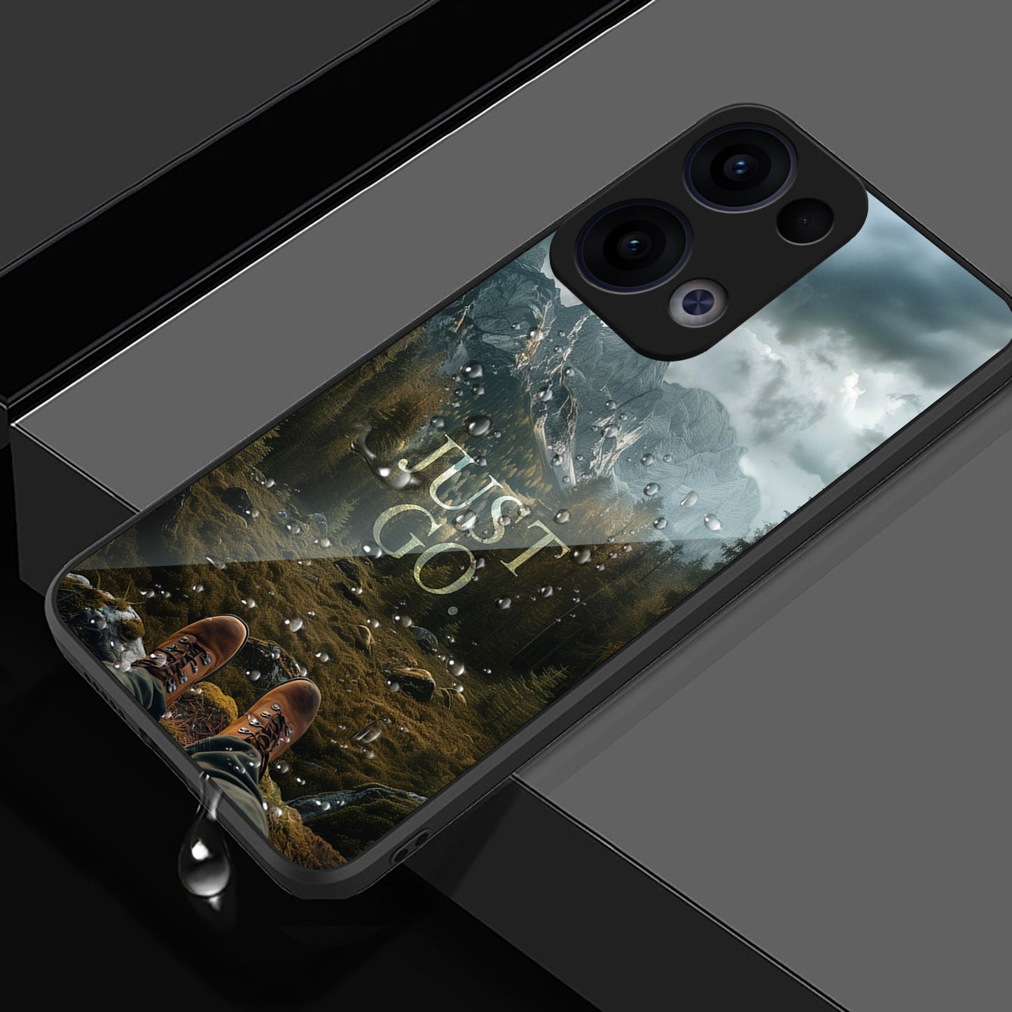 Oppo Reno 13 5G Premium Acrylic Shockproof Glass Back Case (Nature Bound)