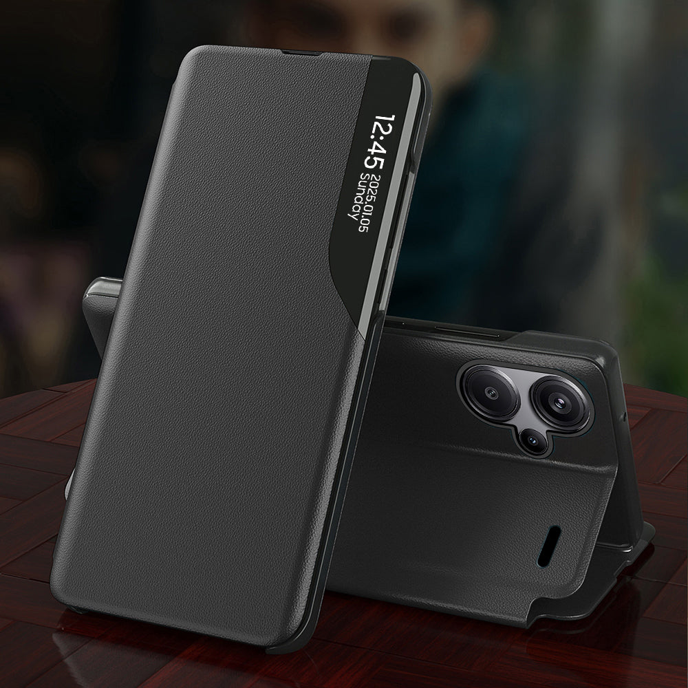 Redmi Note 13 Pro+ 5G Luxury Half Window Leather Flip Case