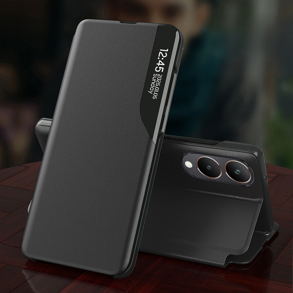 Vivo Y28 5G Luxury Half Window Leather Flip Case