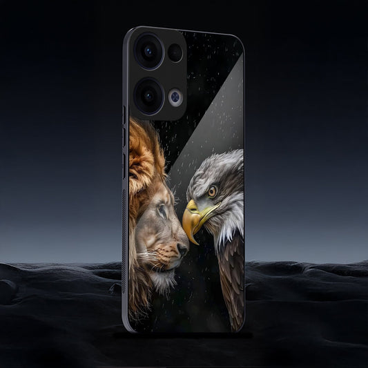 Oppo Reno 13 5G Premium Acrylic Shockproof Glass Back Case (Royal Clash)