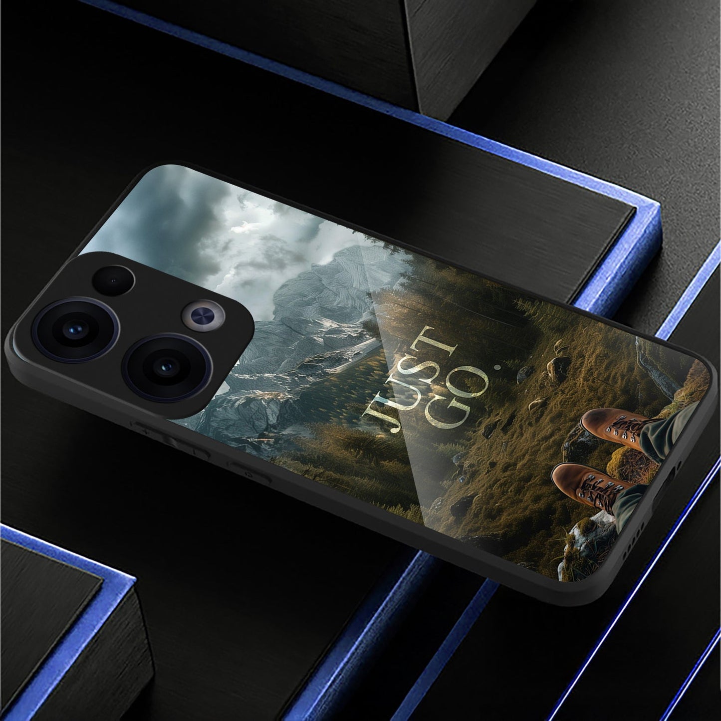 Oppo Reno 13 5G Premium Acrylic Shockproof Glass Back Case (Nature Bound)