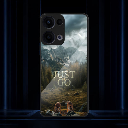 Oppo Reno 13 5G Premium Acrylic Shockproof Glass Back Case (Nature Bound)