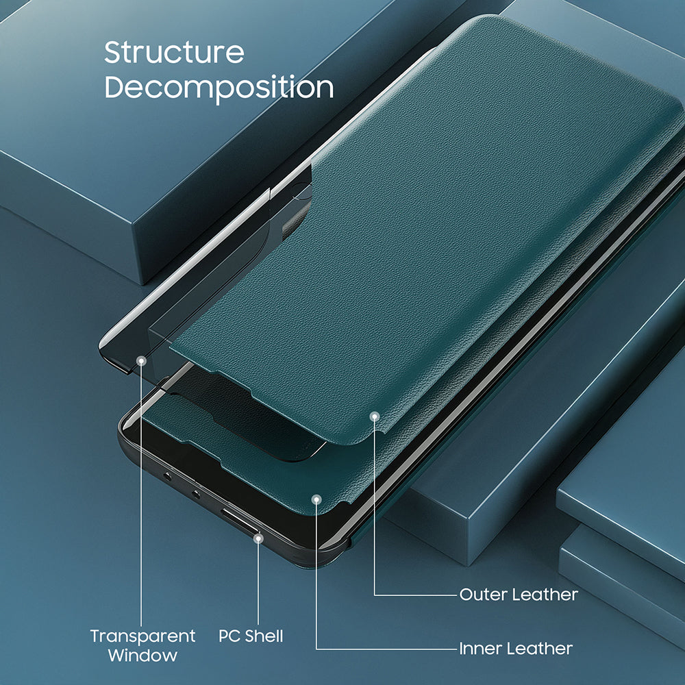 Vivo Y28 5G Luxury Half Window Leather Flip Case