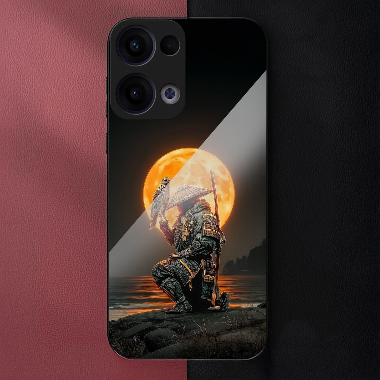 Oppo Reno 13 5G Premium Acrylic Shockproof Glass Back Case (Moon Ronin)