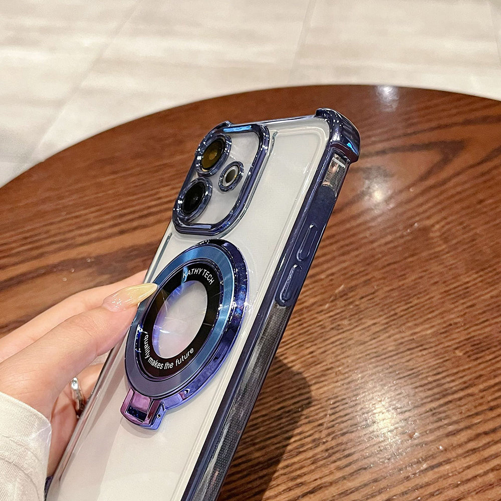 Oppo A5 Pro 5G Original Luxury Magnifier Ring Stand Shockproof Airbags Corner Case