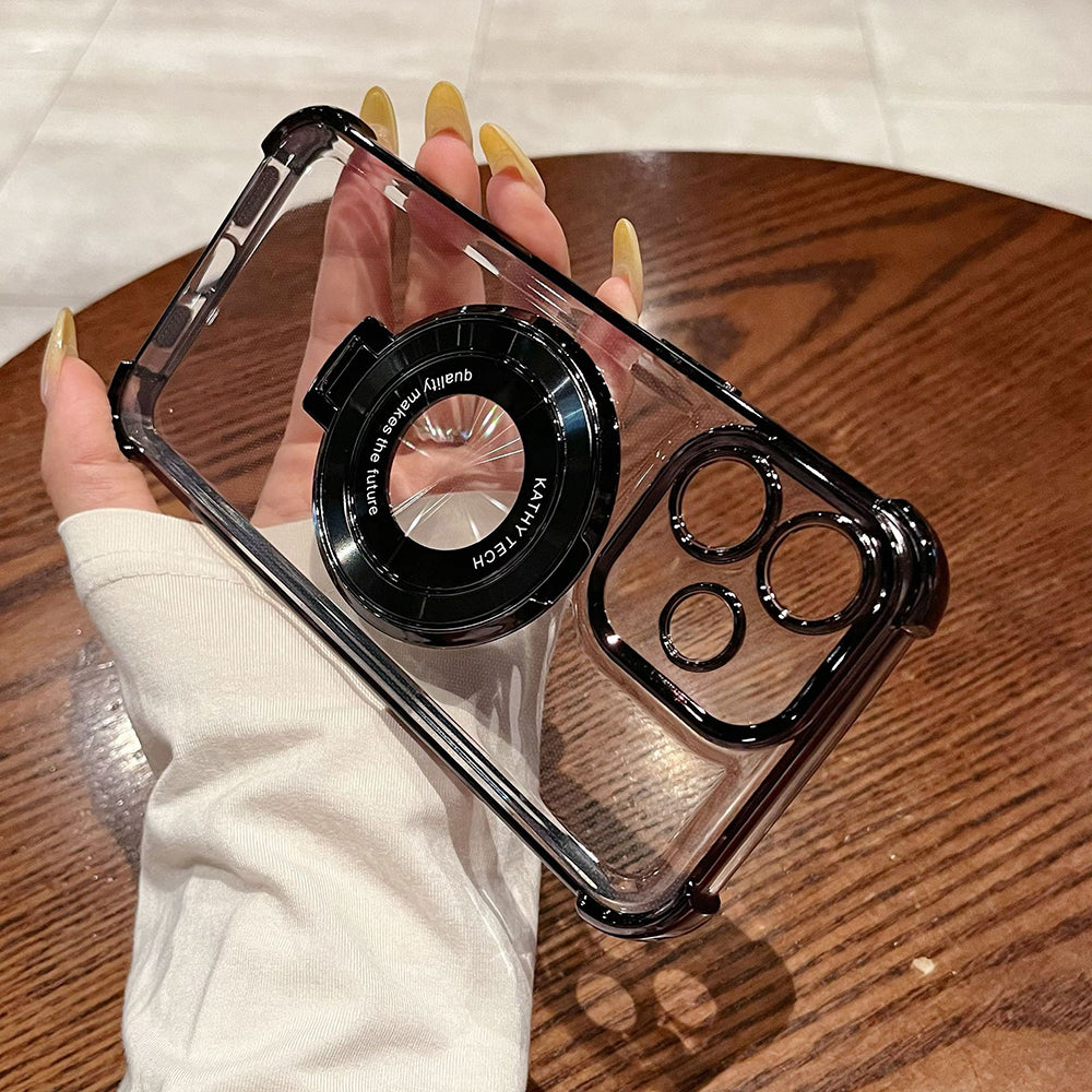 Oppo A5 Pro 5G Original Luxury Magnifier Ring Stand Shockproof Airbags Corner Case