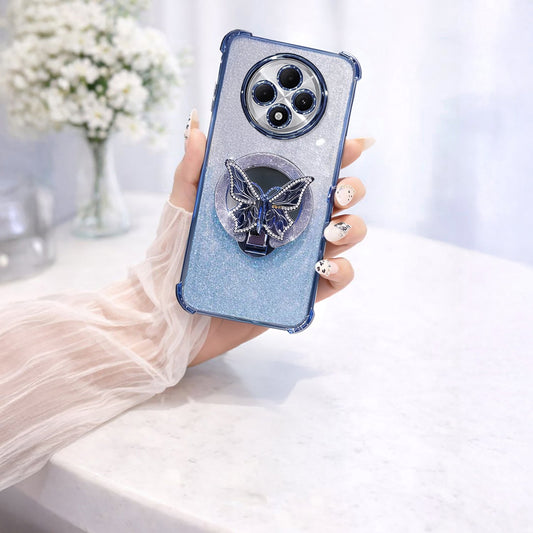 Oppo F27 Pro+ 5G Premium Shimmer Butterfly Stand Airbags Case