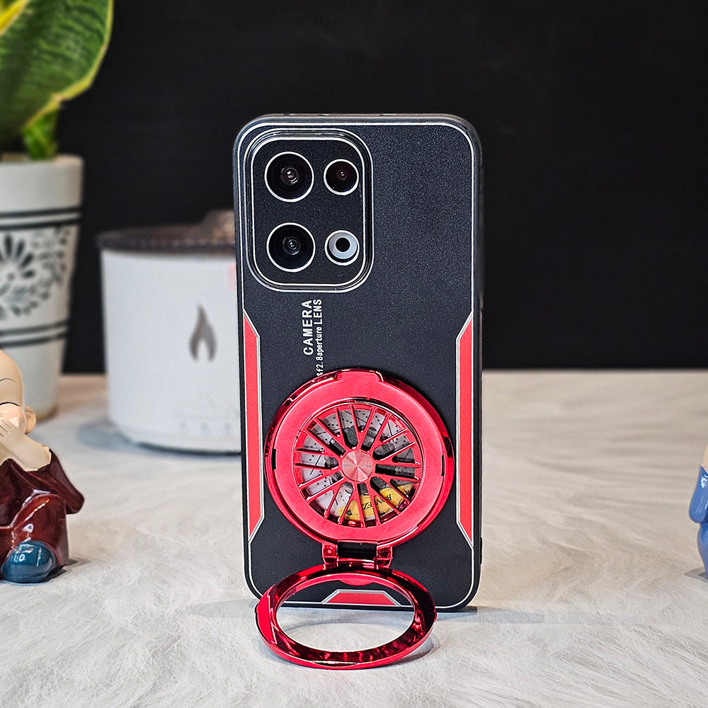 Oppo Reno 13 5G Best Selling Stress Buster Wheel Aluminium Metal Scratch Resistant Back Case