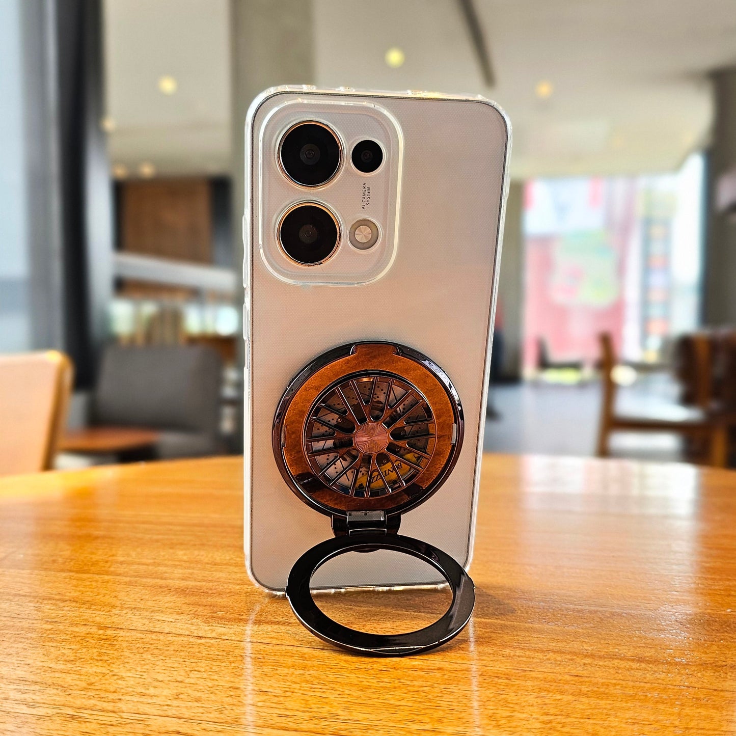 Oppo Reno13 5G 100% Original Transparent Stress Buster Wheel Case