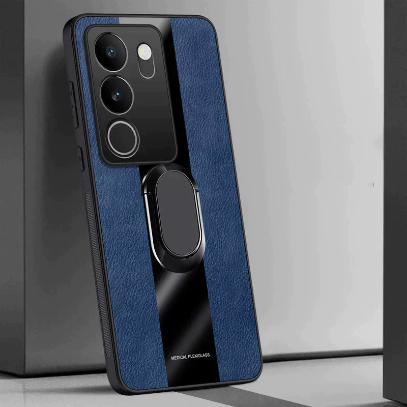 Vivo V29 5G Premium Leather AutoFocus Ring Case