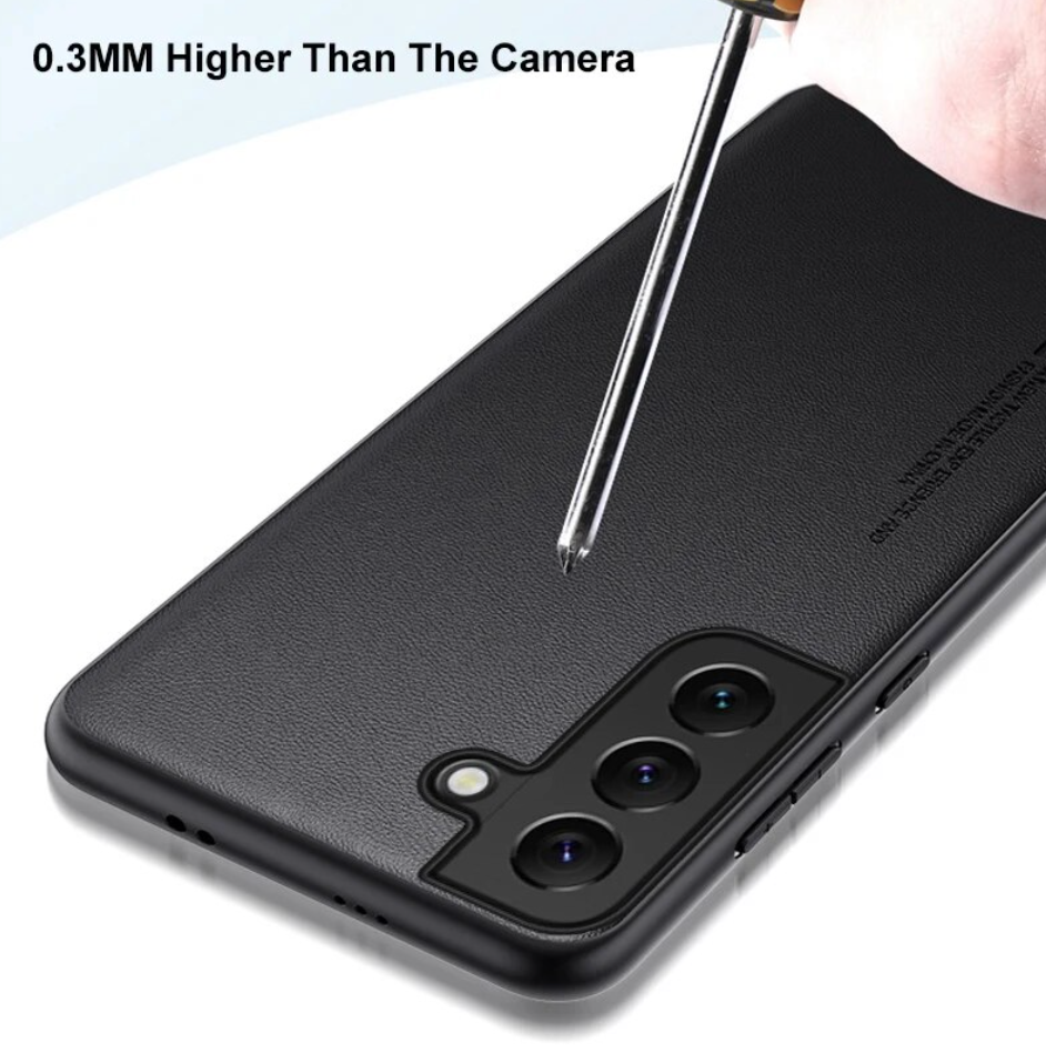 Samsung Galaxy S24 FE 5G Soft Vegan Leather Grain Protective Back Case