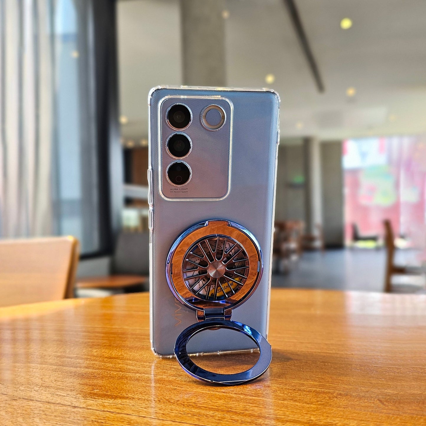 Vivo V27 5G 100% Original Transparent Stress Buster Wheel Case
