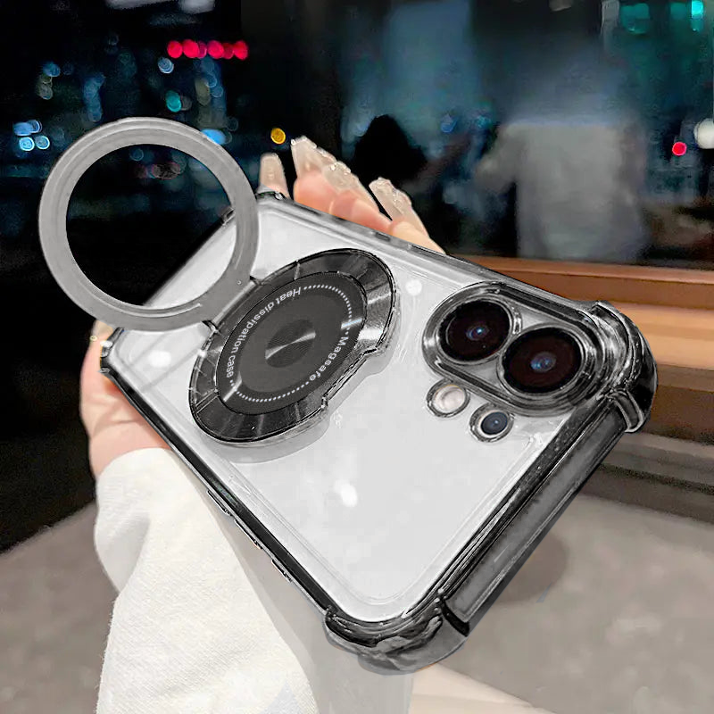 Vivo X200 FE 5G Smartphone with a clear case and ring light held by a person.