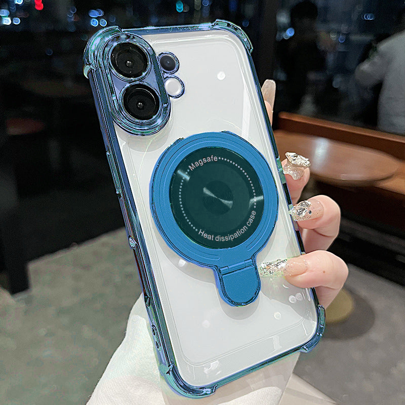 Vivo V60 5G Luxury Four Corner Invincible Bracket Ring Stand Case