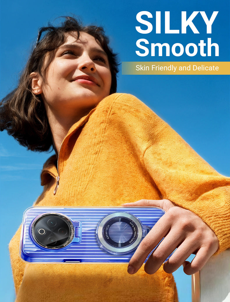 Vivo T4 5G cover with ring holder and lens frame.