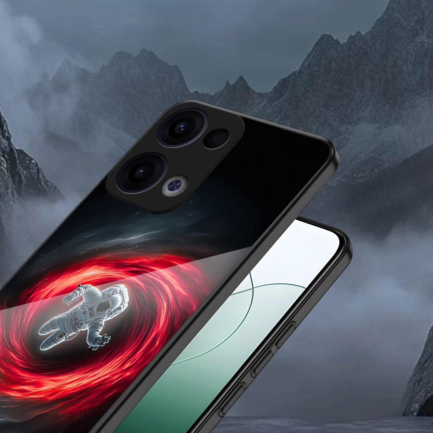 Oppo Reno 13 5G Premium Acrylic Shockproof Glass Back Case (Gravity Drift)