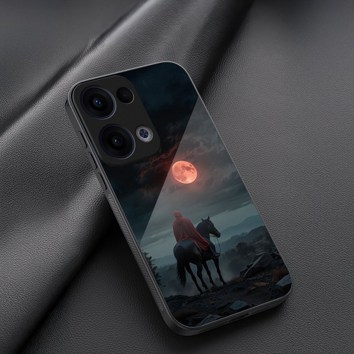 Oppo Reno 13 5G Premium Acrylic Shockproof Glass Back Case (Silent Rider)