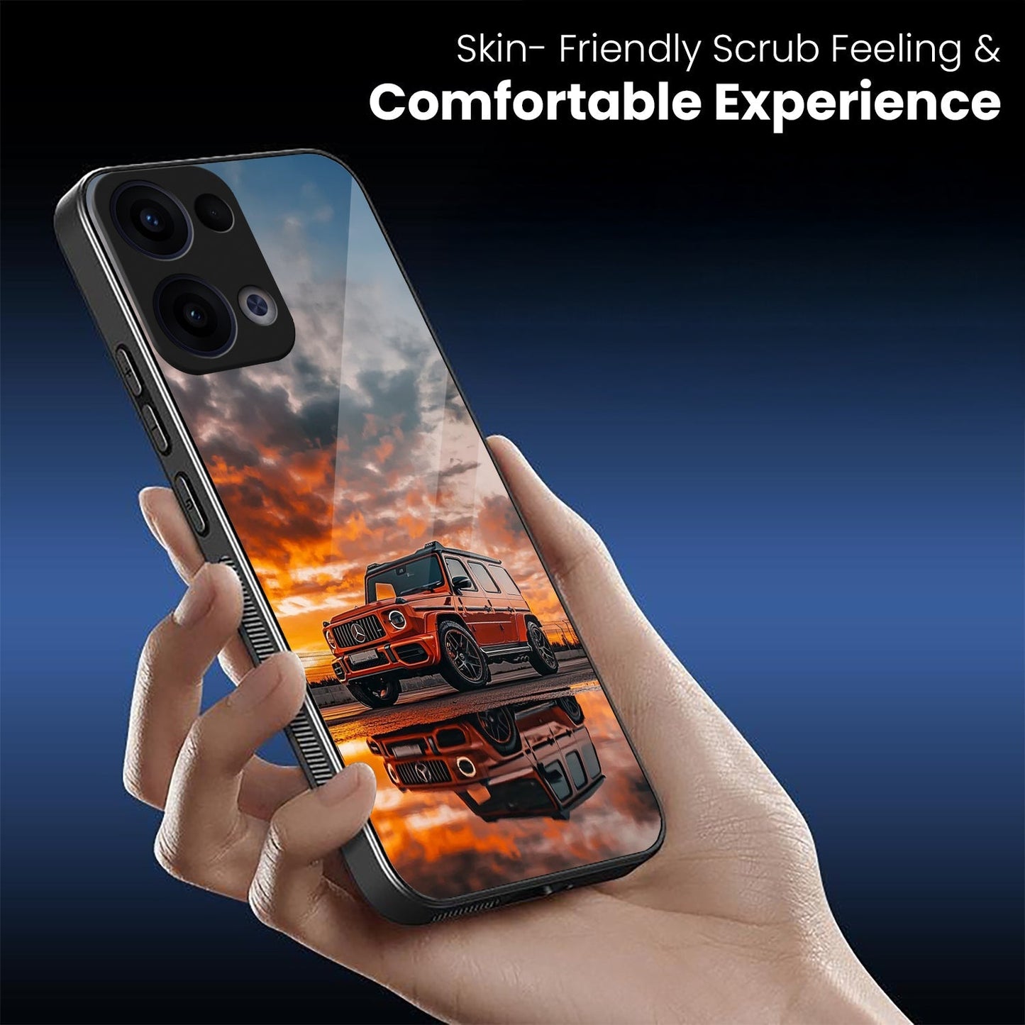 Oppo Reno 13 5G Premium Acrylic Shockproof Glass Back Case (G-Wagon Glory)