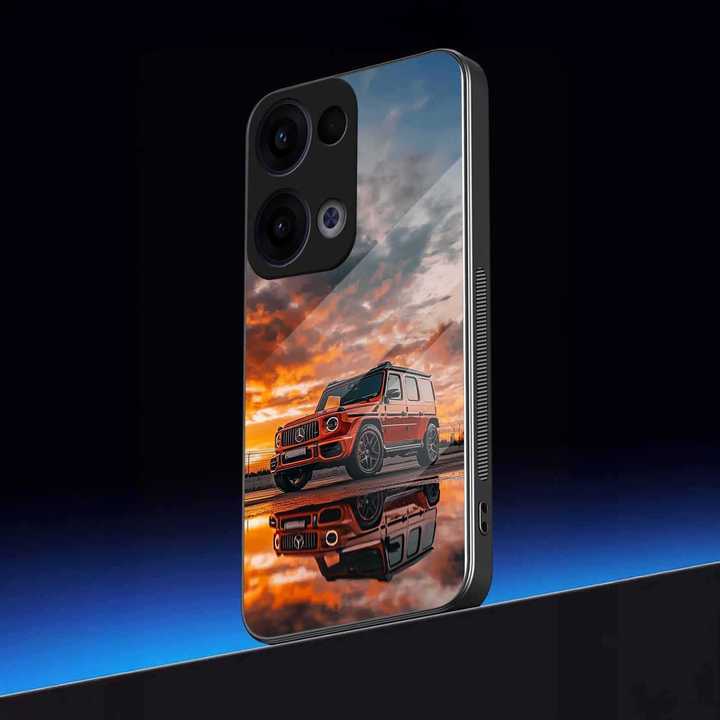 Oppo Reno 13 5G Premium Acrylic Shockproof Glass Back Case (G-Wagon Glory)
