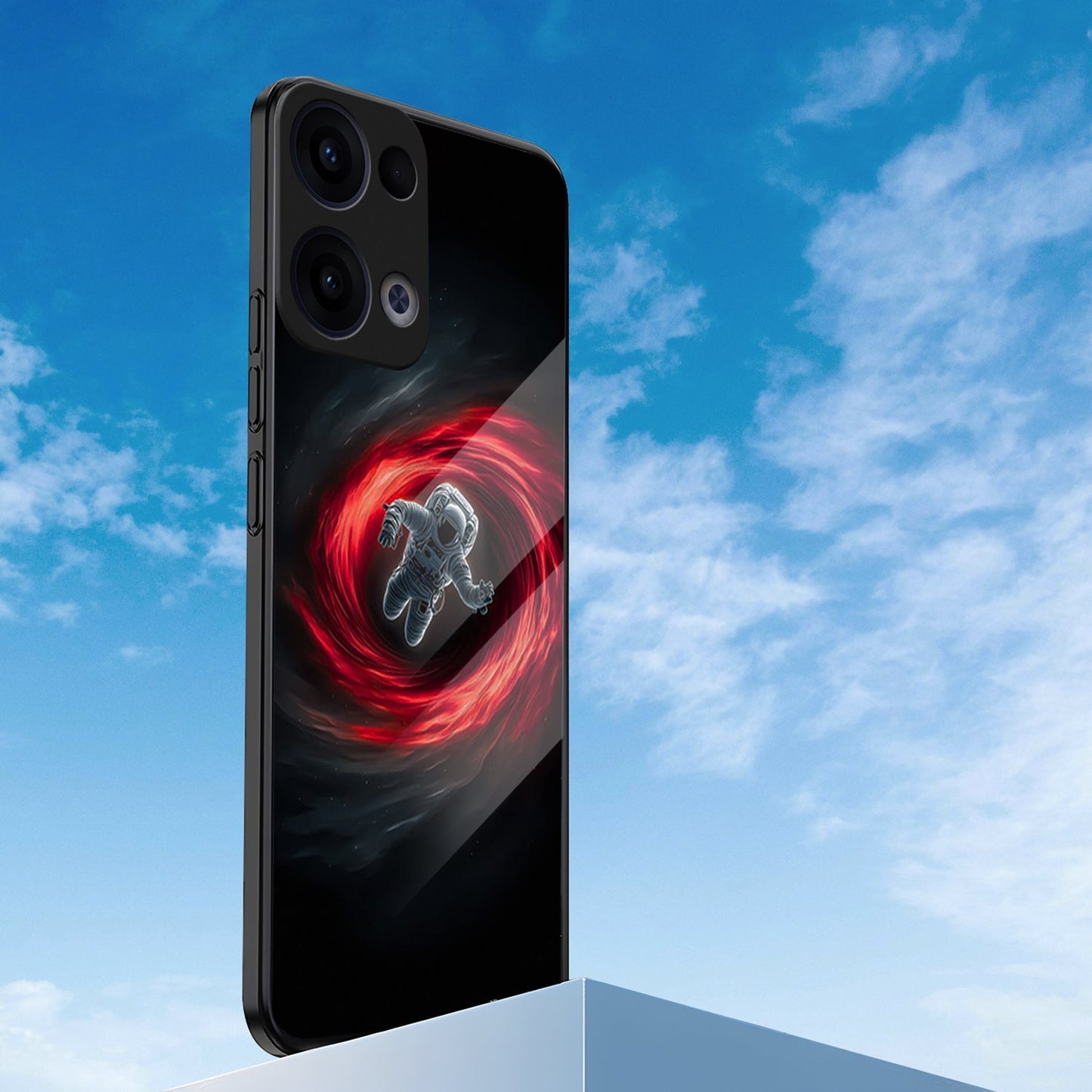 Oppo Reno 13 5G Premium Acrylic Shockproof Glass Back Case (Gravity Drift)