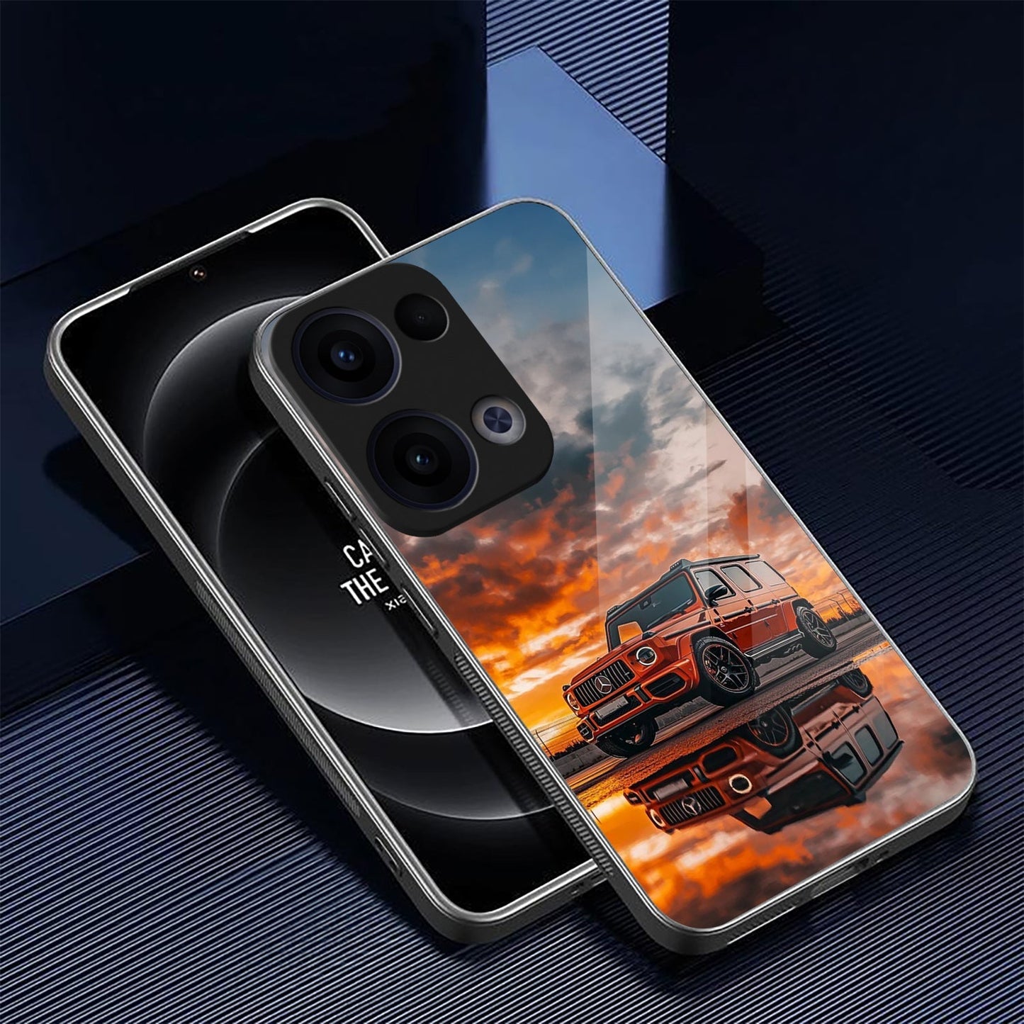 Oppo Reno 13 5G Premium Acrylic Shockproof Glass Back Case (G-Wagon Glory)