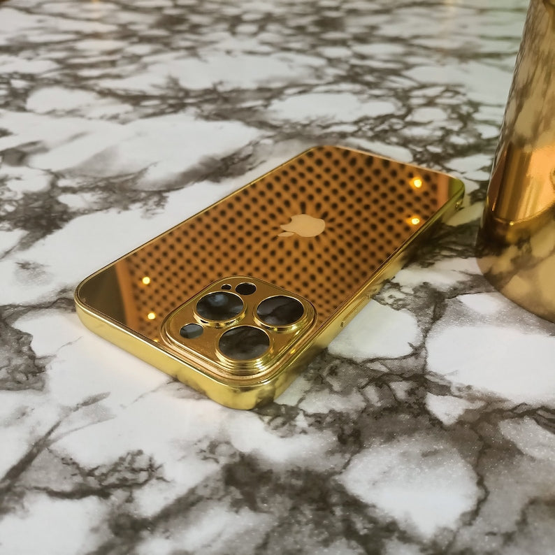 iPhone 15 Pro/16 Pro High Quality Gold Customizable iPhone Case