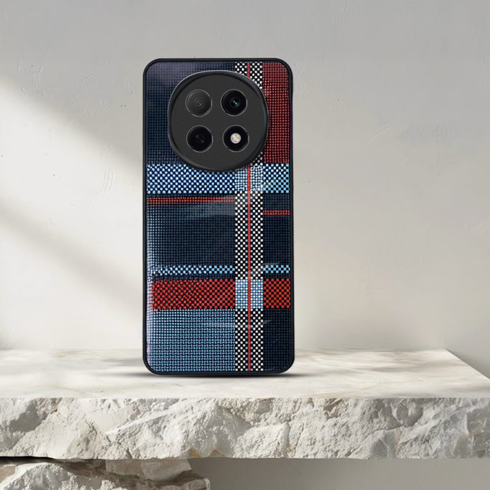 Oppo F29 Pro 5G Luxury Grid Pattern Glass Back Shockproof Case