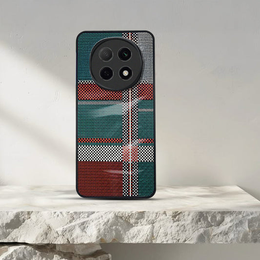 Oppo F29 Pro 5G Luxury Grid Pattern Glass Back Shockproof Case