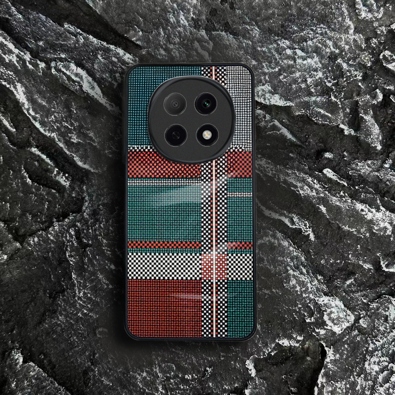 Oppo F29 Pro 5G Luxury Grid Pattern Glass Back Shockproof Case