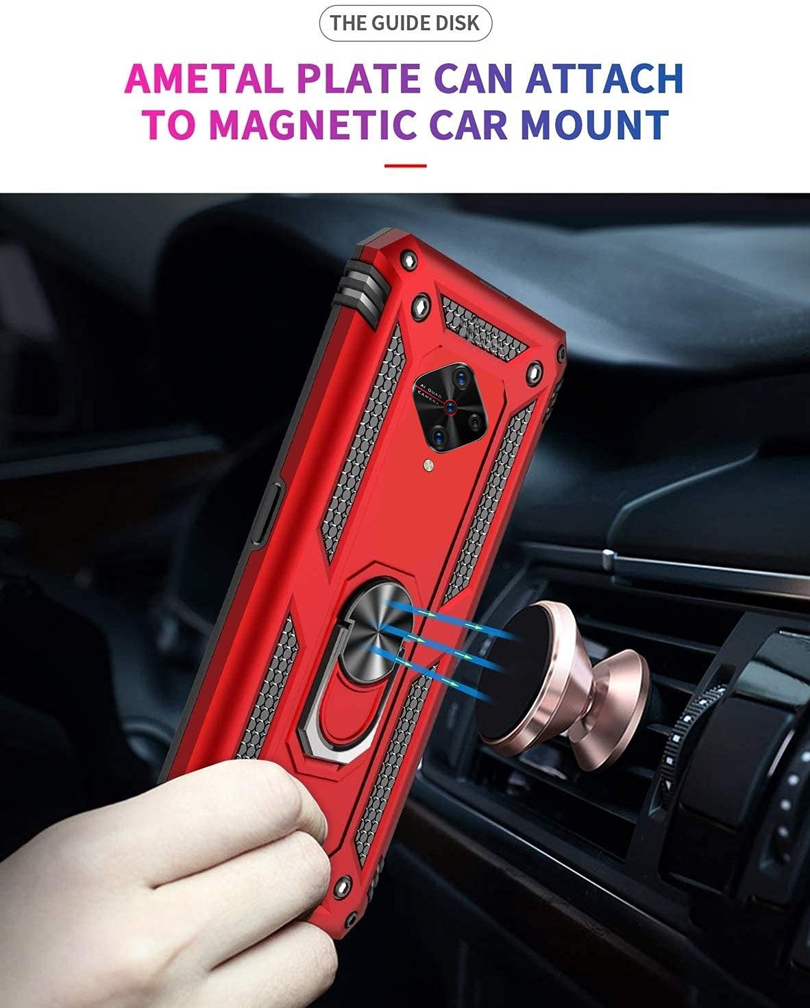 Vivo S1 Pro Hybrid Ring Armor Back Cover