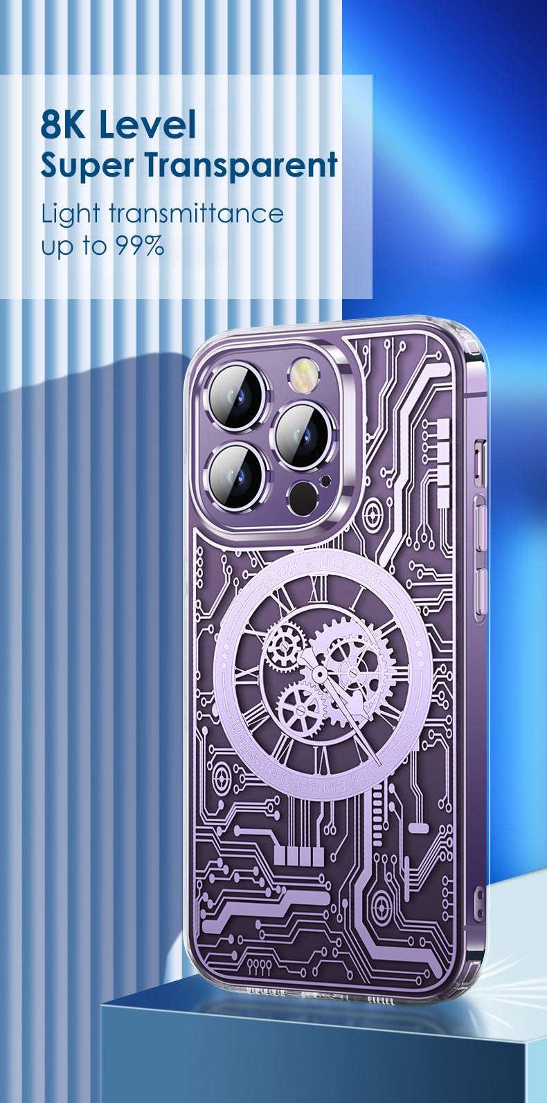 iPhone 12/12 Pro/ 13/13 Pro/ 14/14 Pro Electroplated Clock Pattern iPhone Case
