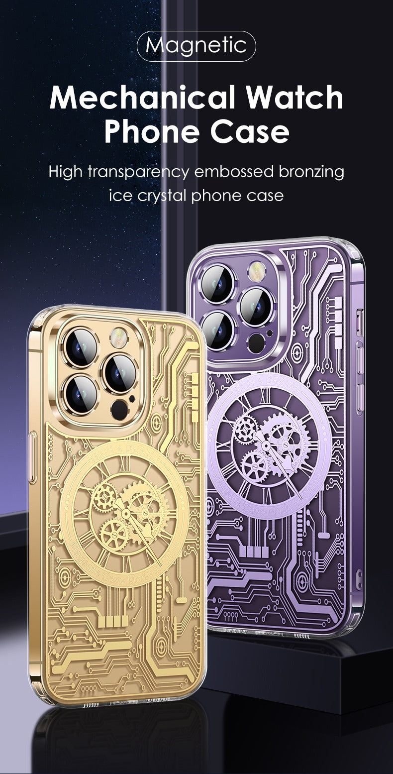 iPhone 12/12 Pro/ 13/13 Pro/ 14/14 Pro Electroplated Clock Pattern iPhone Case