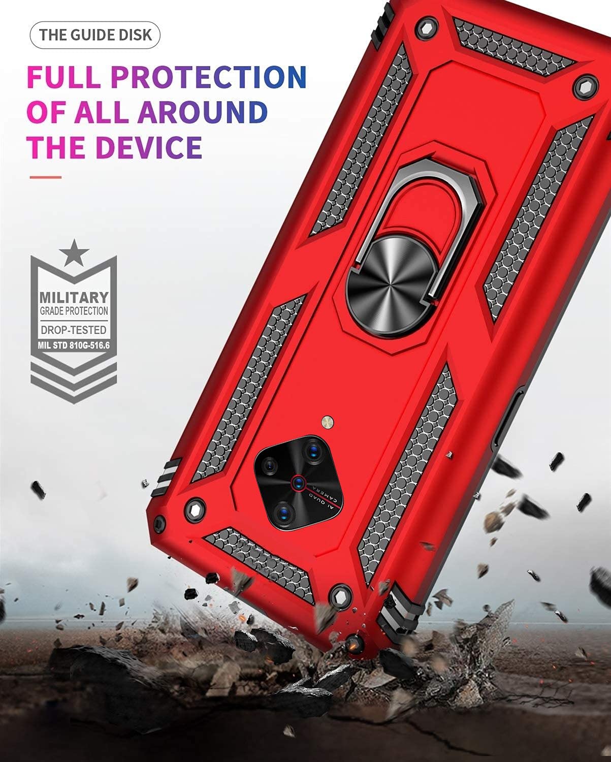 Vivo S1 Pro Hybrid Ring Armor Back Cover