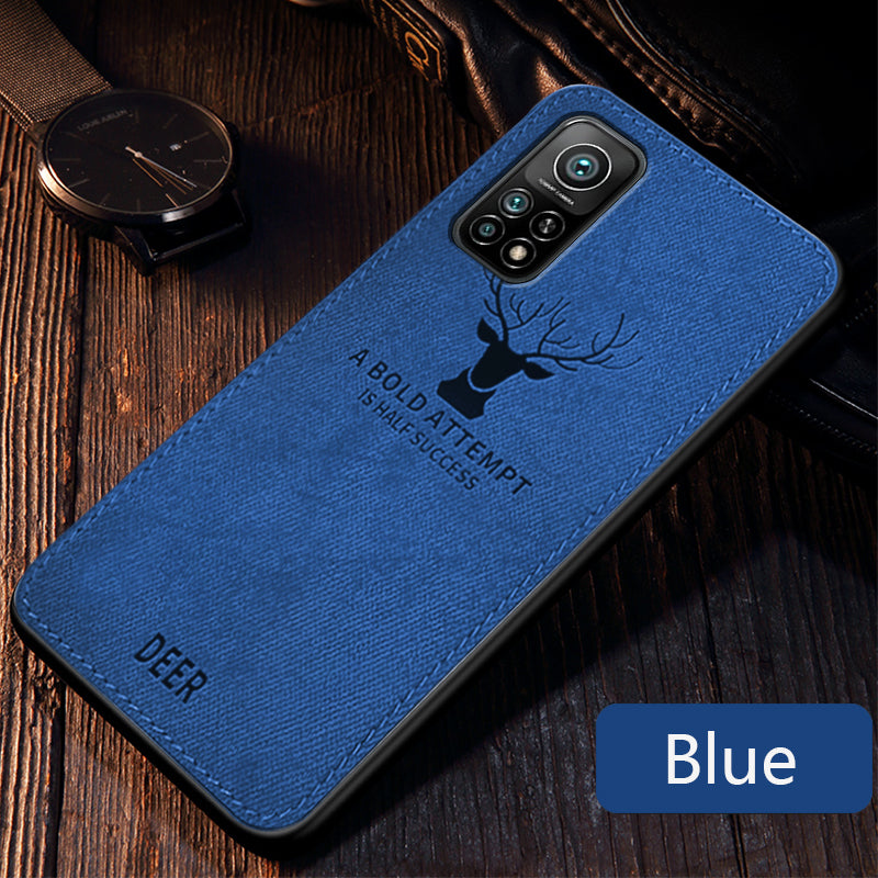 Mi 10T Premium Motivational Deer Pattern Fabric Back Cover