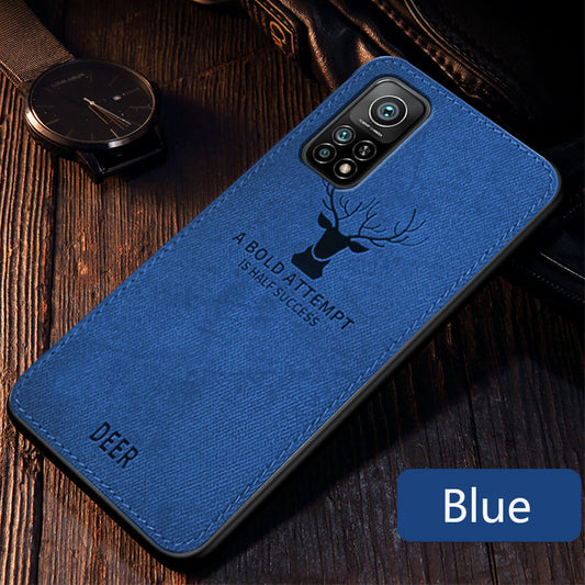 Mi 10T Premium Motivational Deer Pattern Fabric Back Cover