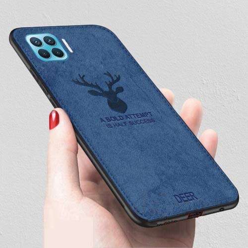 Oppo F17 Pro Premium Motivational Deer Pattern Fabric Back Cover