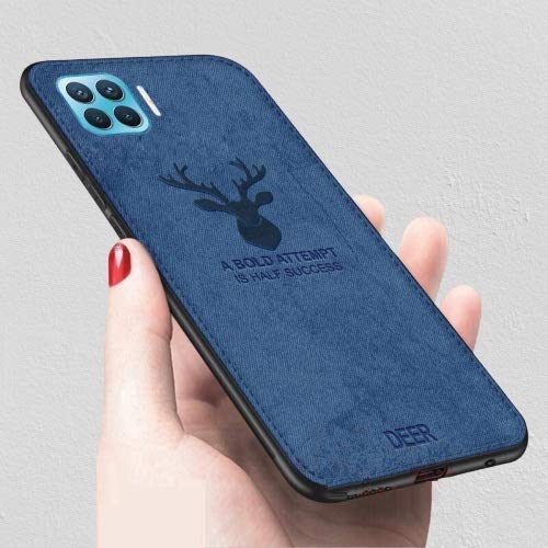 Oppo F17 Pro Premium Motivational Deer Pattern Fabric Back Cover
