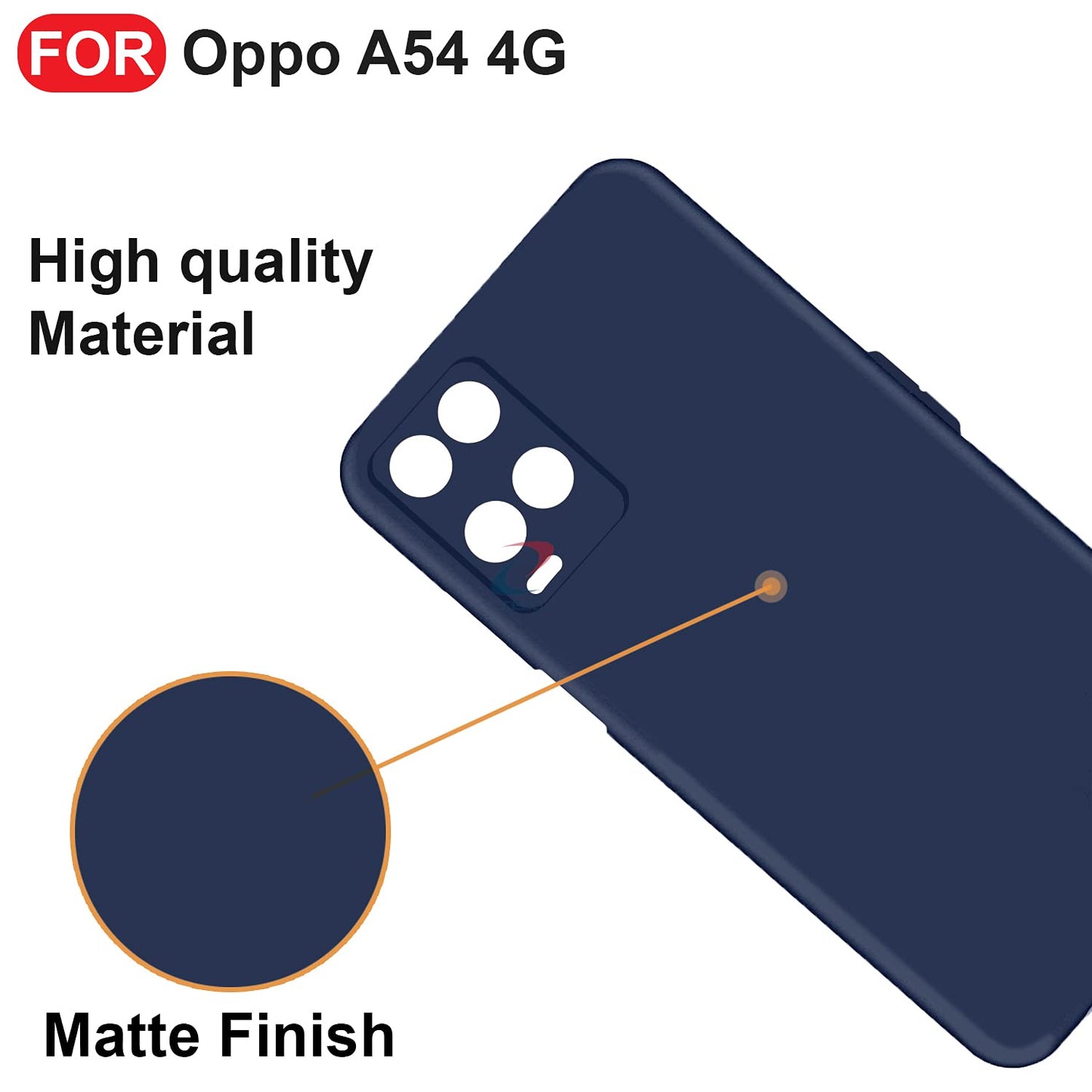 Oppo A54 Matte Soft Silicon Flexible Back Case Cover