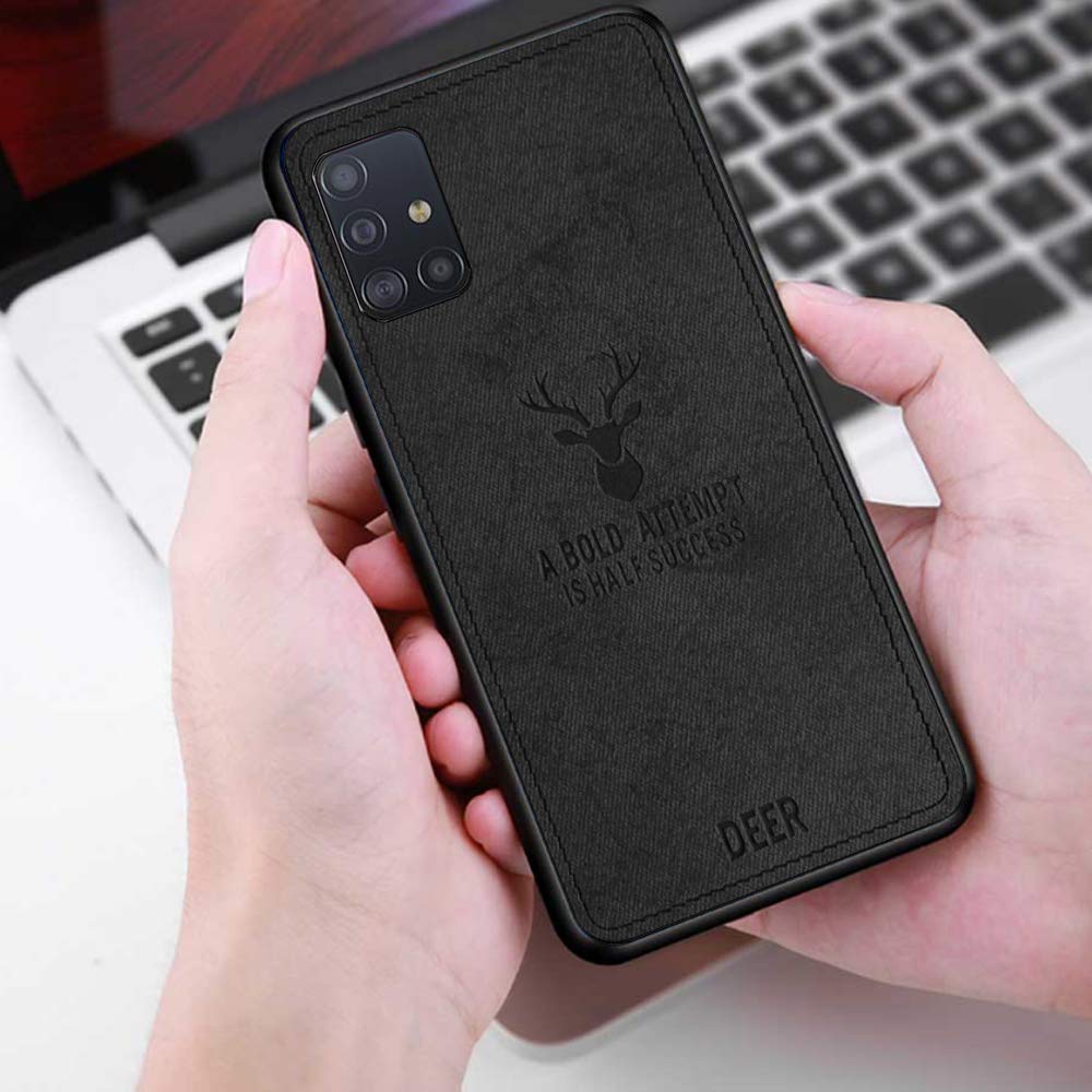 Oppo A54 PREMIUM MOTIVATIONAL DEER PATTERN FABRIC BACK COVER