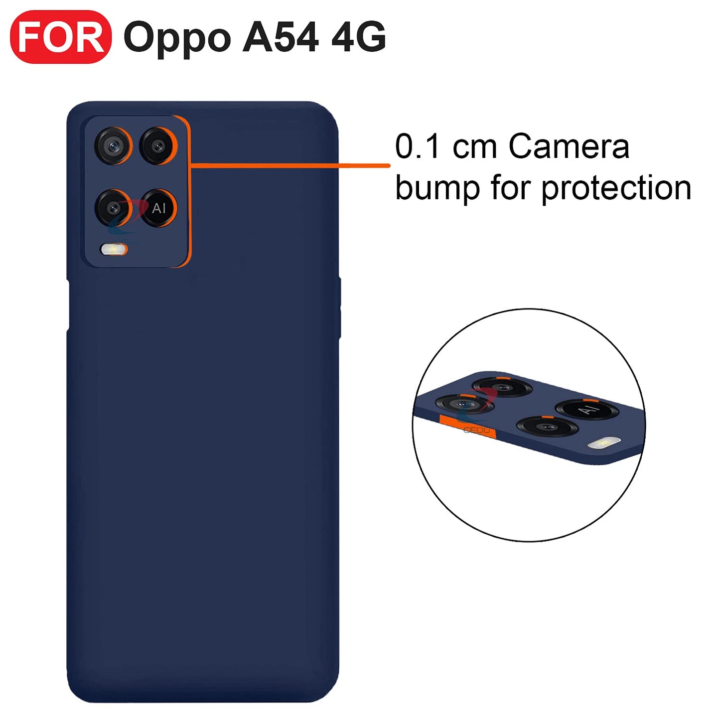 Oppo A54 Matte Soft Silicon Flexible Back Case Cover